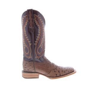 Durango Mens Premium Exotic Full Quill Ostrich Brown Boots (NWT)